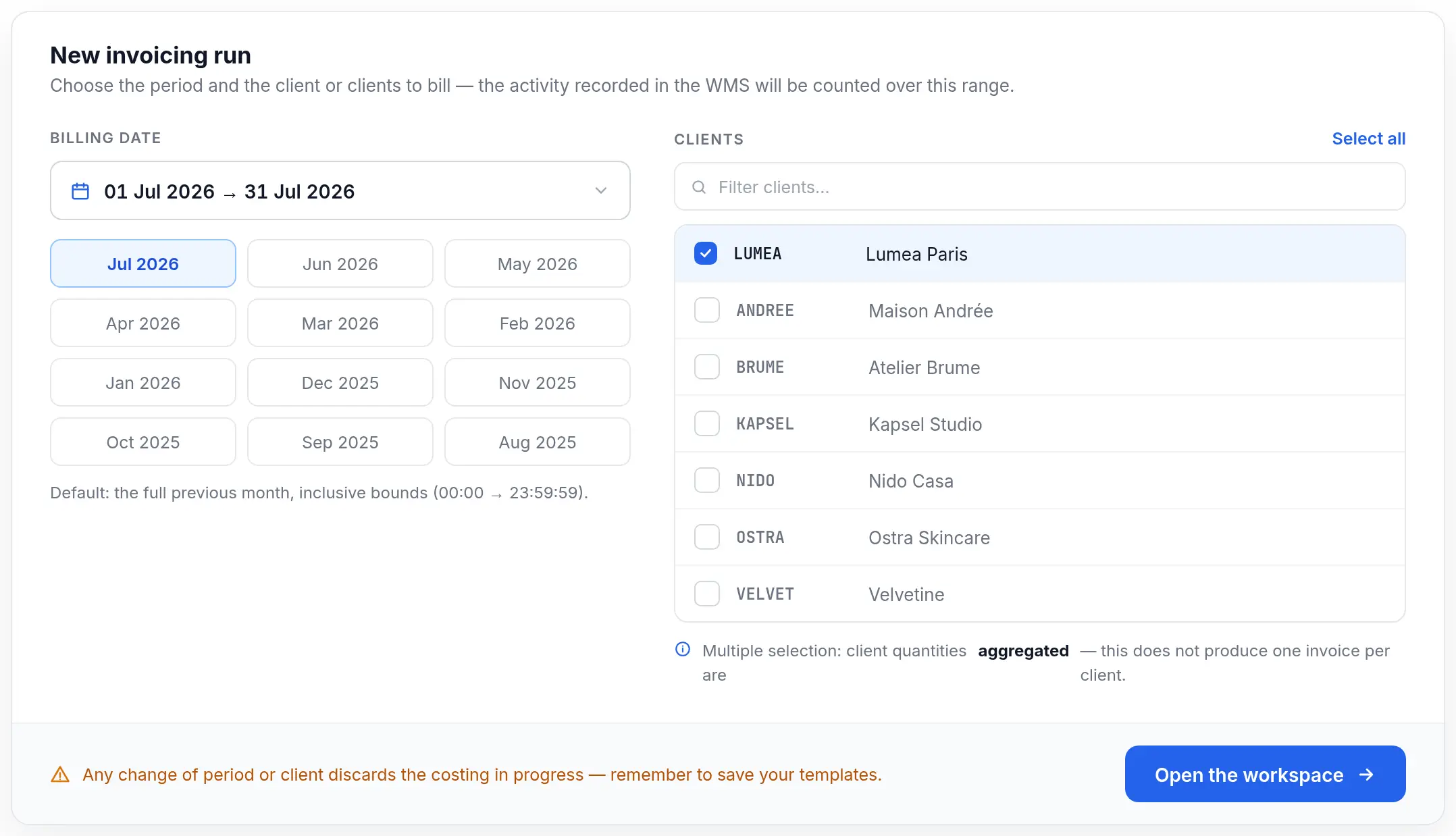 A billing calculator inside your WMS