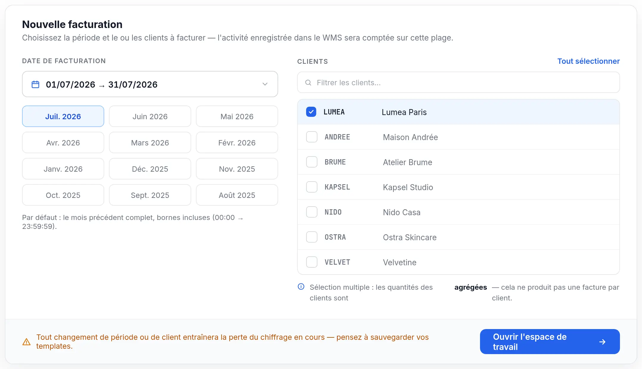 Un calculateur de facturation dans votre WMS