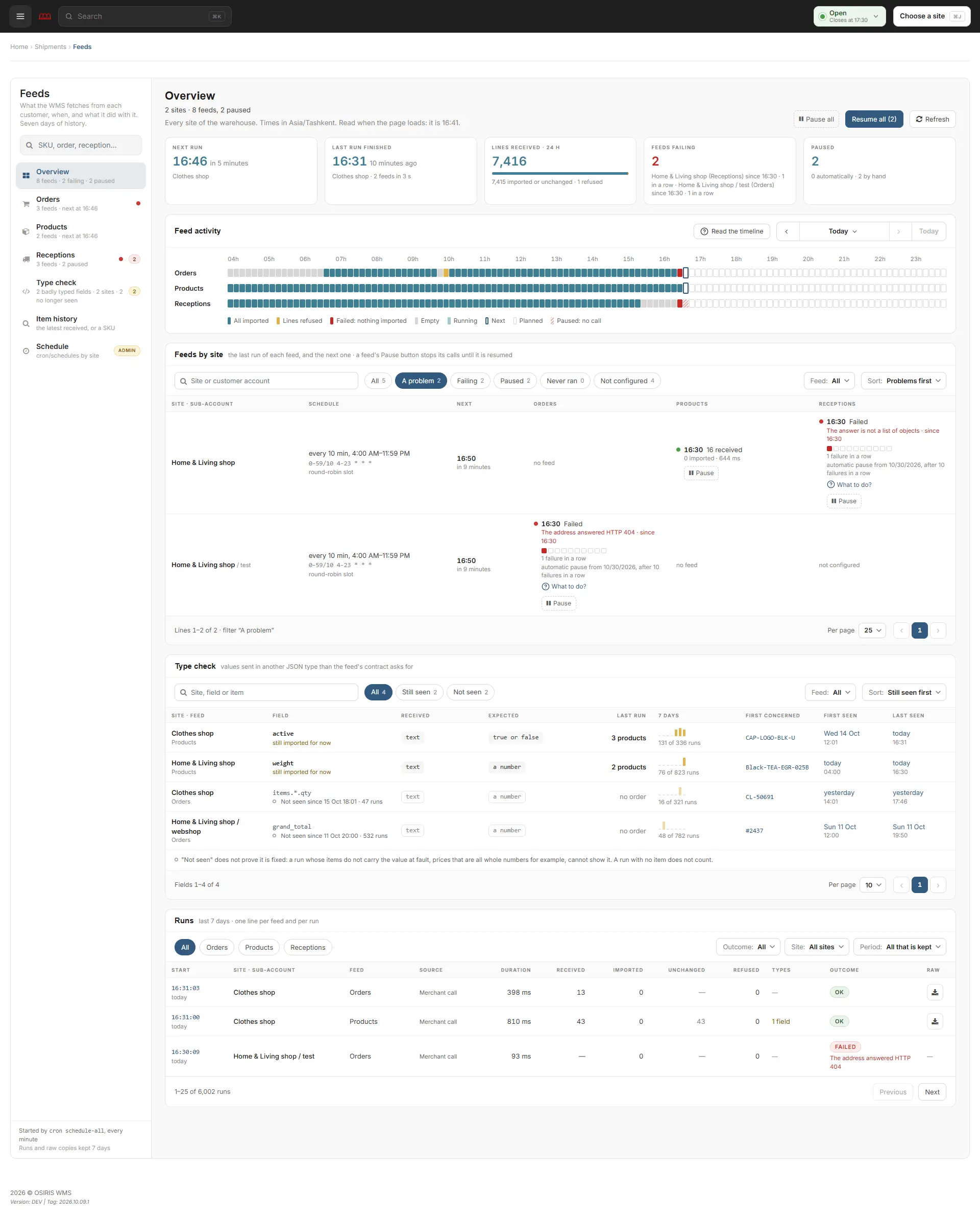 Feeds: integrations that say what went wrong