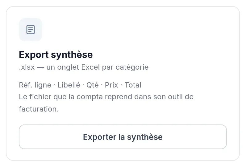 Le fichier que votre outil comptable reprend